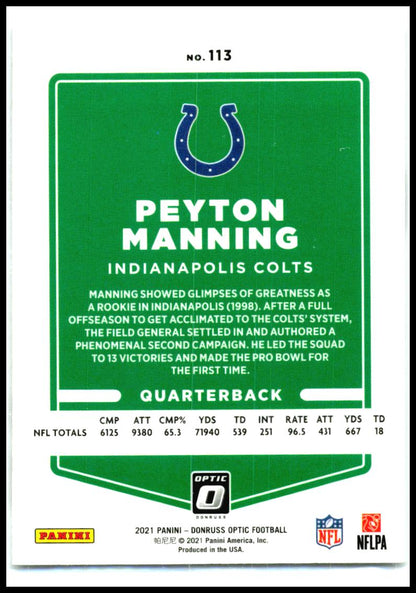 2021 Donruss Optic #113 Peyton Manning Indianapolis Colts