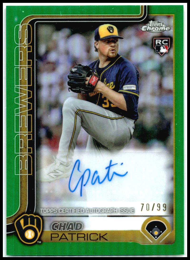 2025 Topps Chrome Update Auto Green Refractor #AC-CPA Chad Patrick Auto Brewers
