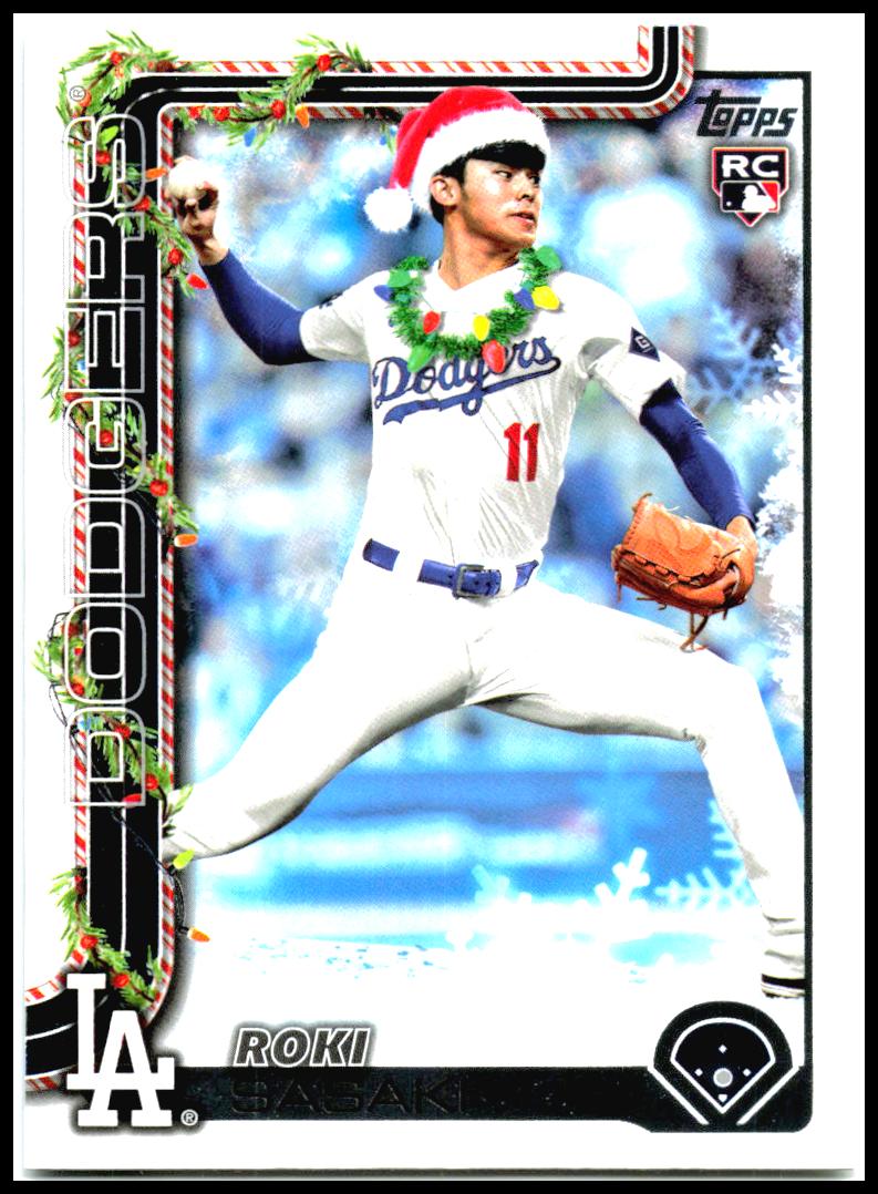 2025 Topps Holiday #H23b Roki Sasaki Los Angeles Dodgers