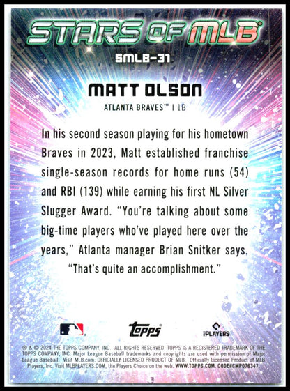 2024 Topps Stars of MLB #SMLB-31 Matt Olson Atlanta Braves