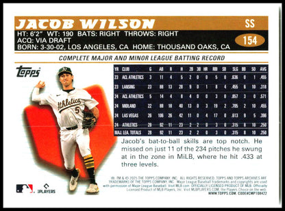 2025 Topps Archives #154 Jacob Wilson Rookie Athletics