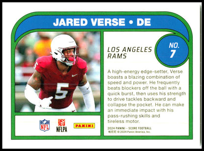 2024 Score Protential #7 Jared Verse Los Angeles Rams
