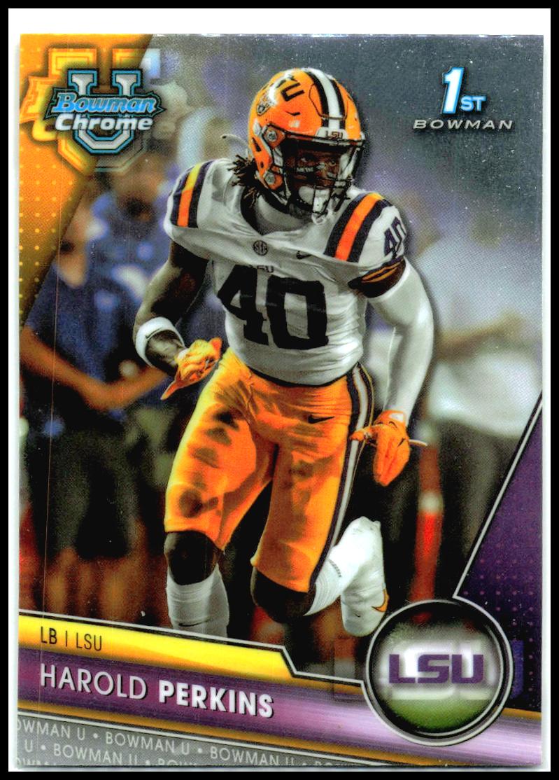 2023 Bowman University Chrome Refractor #41 Harold Perkins LSU Tigers
