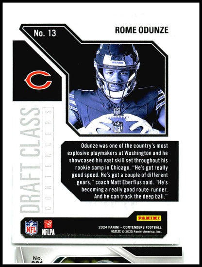 2024 Panini Contenders Draft Class Contenders #13 Rome Odunze Chicago Bears
