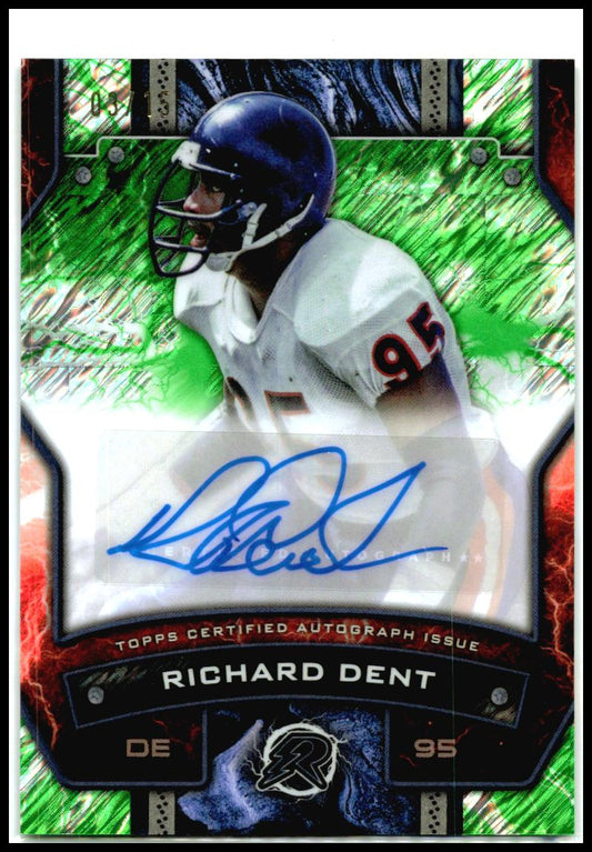 2024 Topps Resurge Signatures Green Shimmer Auto /15 # Richard Dent Auto Bears