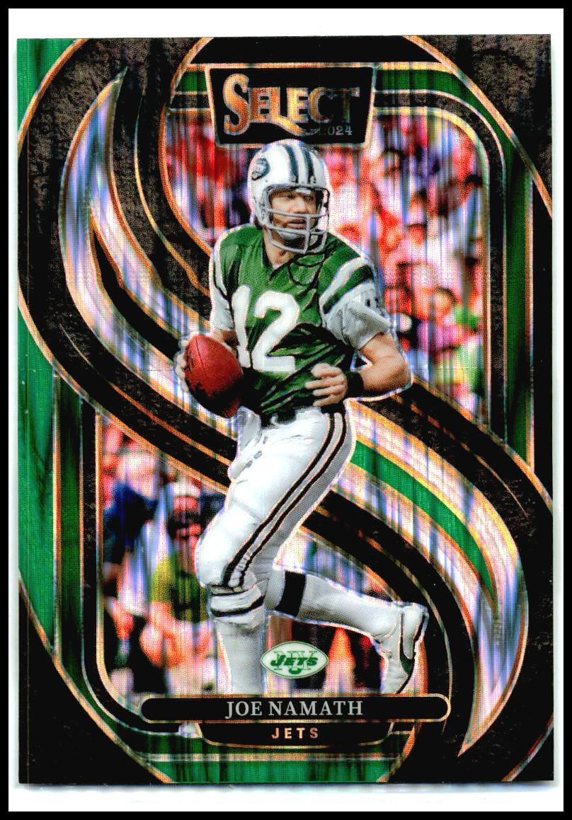 2024 Panini Select - Black & Green Prizm Shock #170 Joe Namath New York Jets
