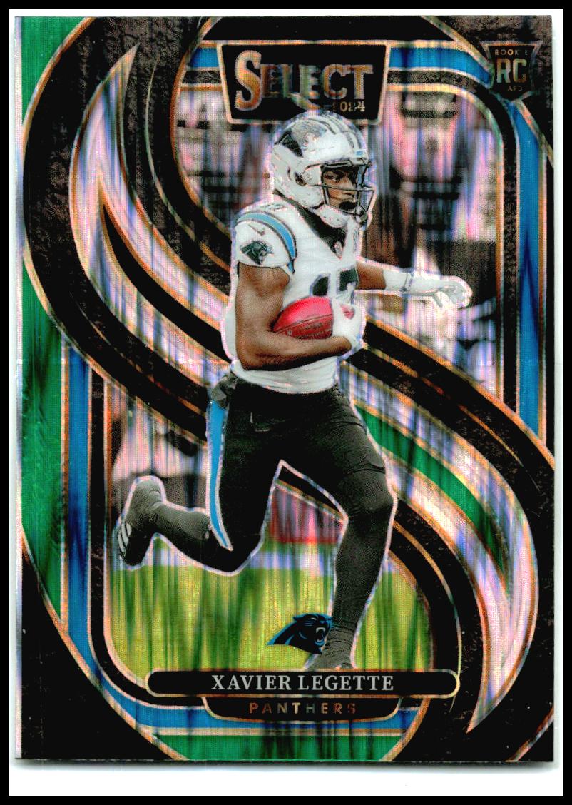 2024 Panini Select Black & Green Prizm Shock #101 Xavier Legette Rookie Carolina