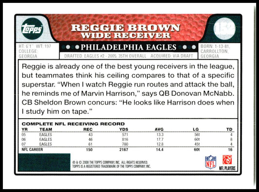 2008 Topps #152 Reggie Brown Philadelphia Eagles