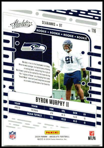 2024 Panini Absolute Retail #116 Byron Murphy II Rookie Seattle Seahawks