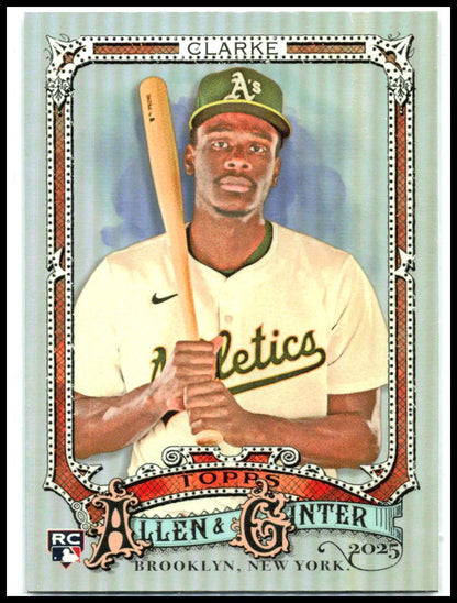 2025 Topps Allen & Ginter Silver Portrait #278 Denzel Clarke Rookie Athletics