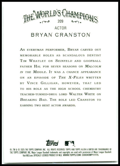 2025 Topps Allen & Ginter Chrome #290 Bryan Cranston