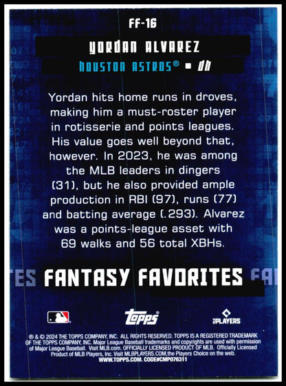 2024 Topps Fantasy Favorites #FF-16 Yordan Alvarez Houston Astros