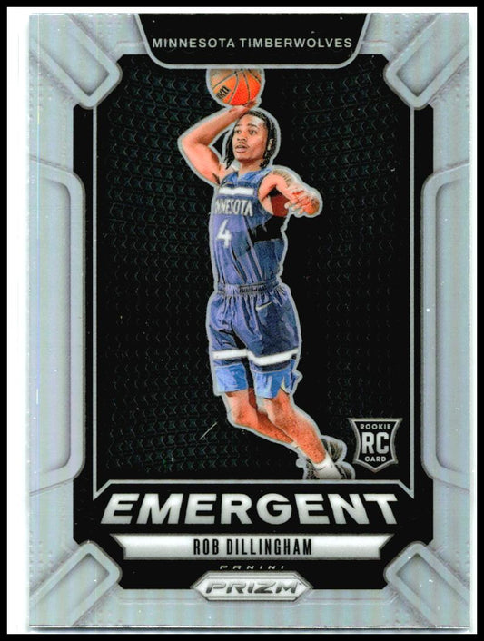 2024-25 Panini Prizm Emergent Prizms Silver #24 Rob Dillingham Minnesota