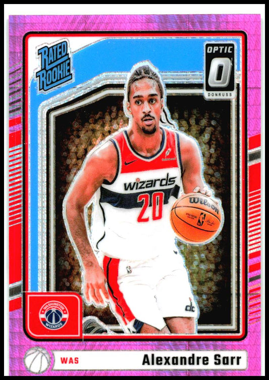 2024-25 Donruss Optic Hyper Pink #276 Alexandre Sarr Rookie Washington Wizards