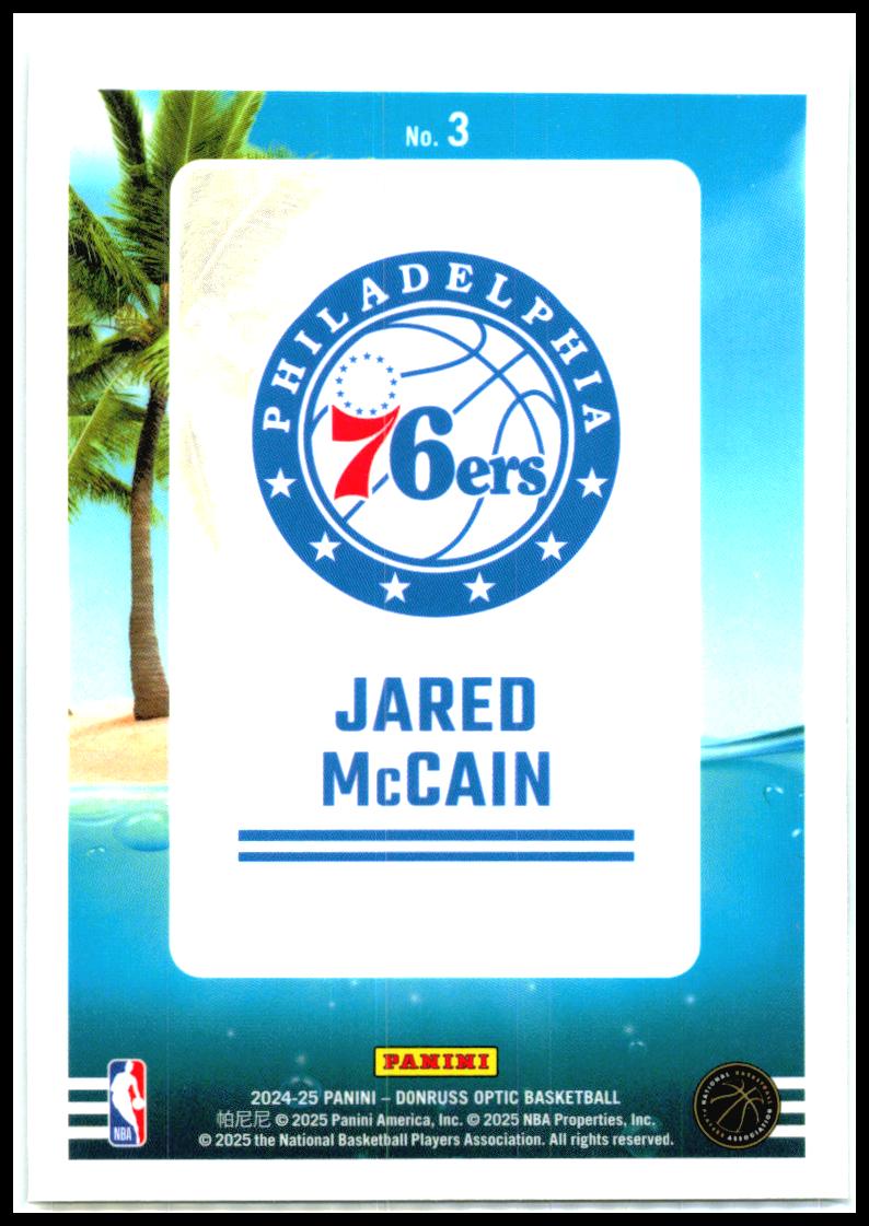 2024-25 Donruss Optic Splash! #3 Jared McCain Philadelphia 76ers