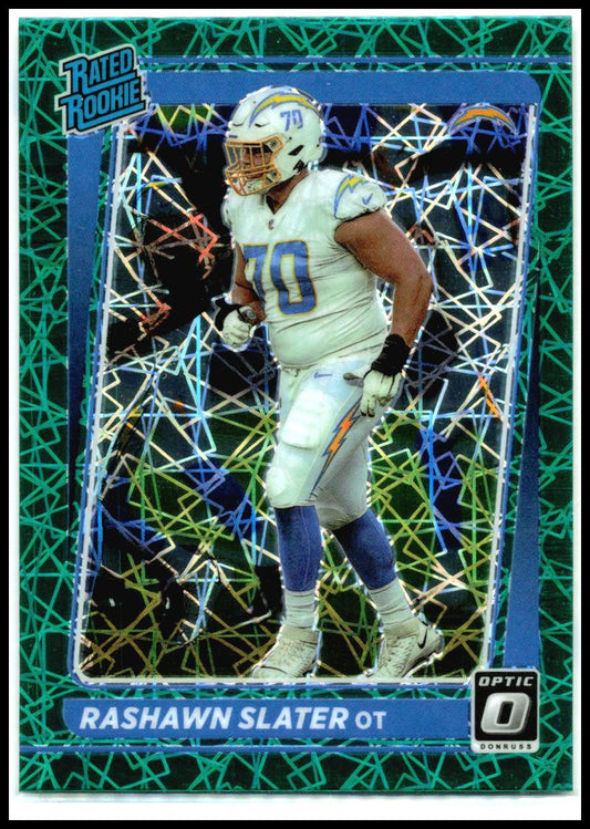 2021 Donruss Optic Green Velocity #263 Rashawn Slater Rookie Chargers