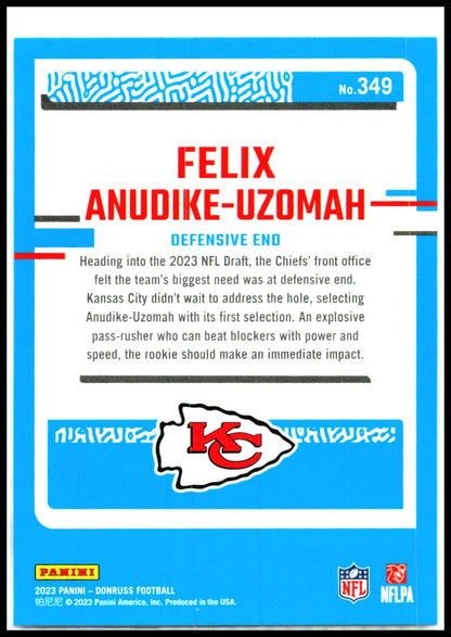 2023 Donruss #349 Felix Anudike-Uzomah Rookie Kansas City Chiefs