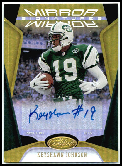 2020 Panini Certified Mirror Signatures /10 #MS-KJ Keyshawn Johnson Auto Jets