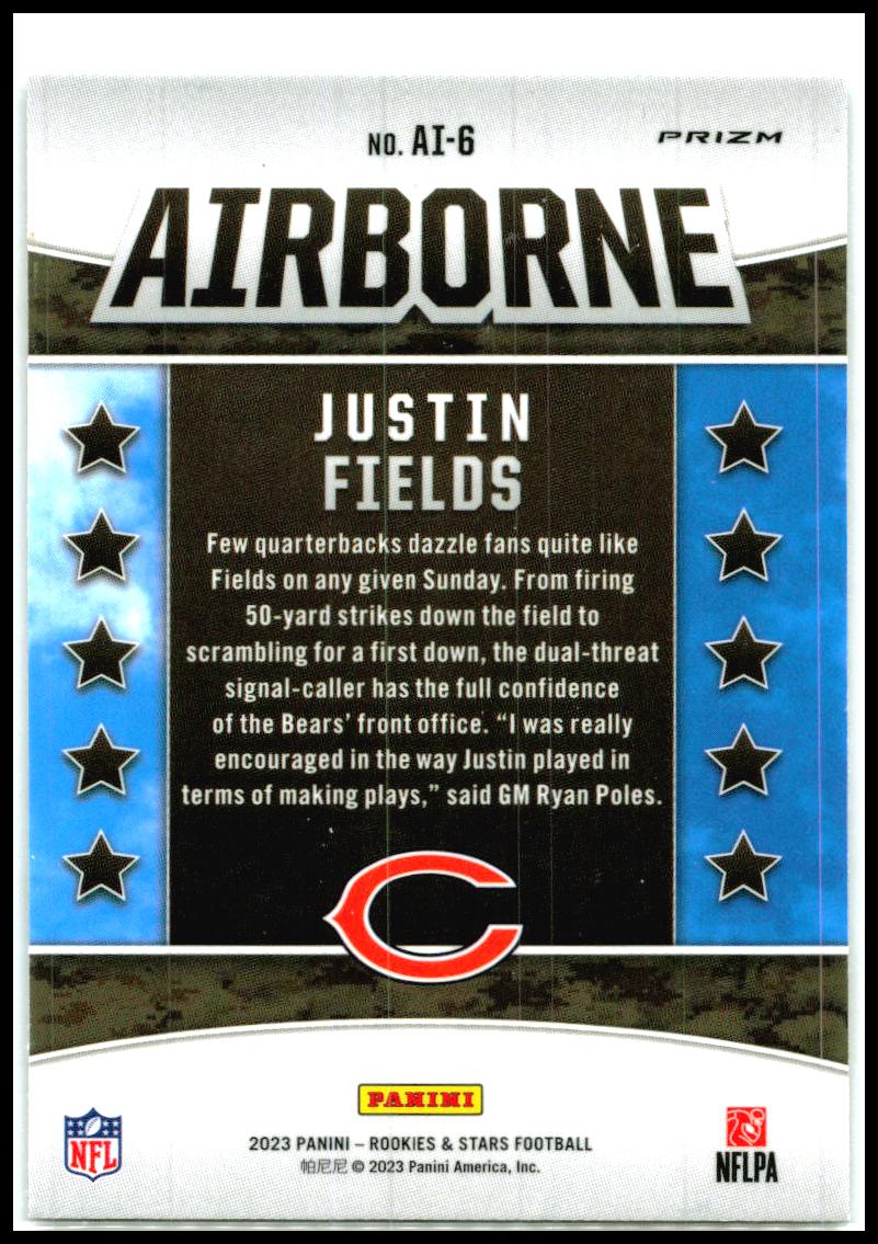 2023 Panini Rookies & Stars Airborne Silver #AI-6 Justin Fields Chicago Bears