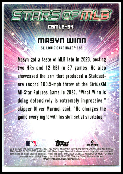 2024 Topps Stars of MLB Chrome #CSMLB-54 Masyn Winn St. Louis Cardinals