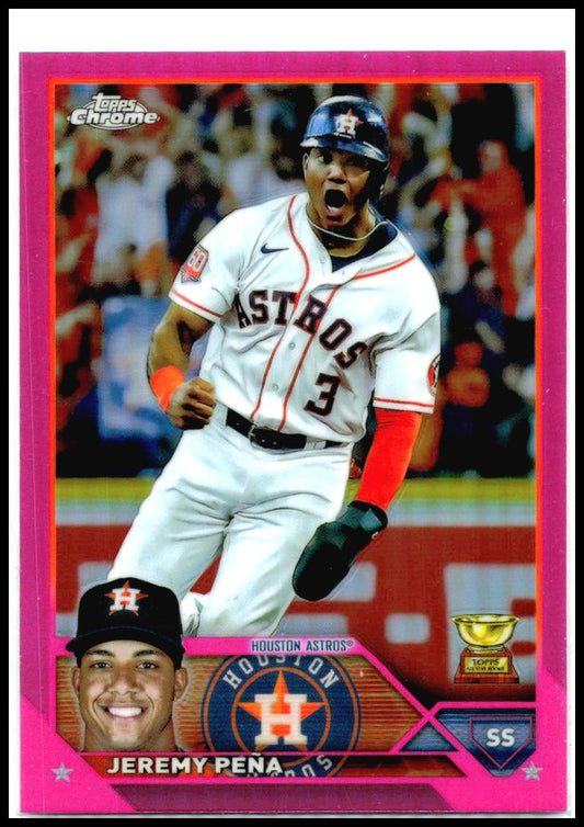 2023 Topps Chrome Pink Refractors #113 Jeremy Peña Houston Astros