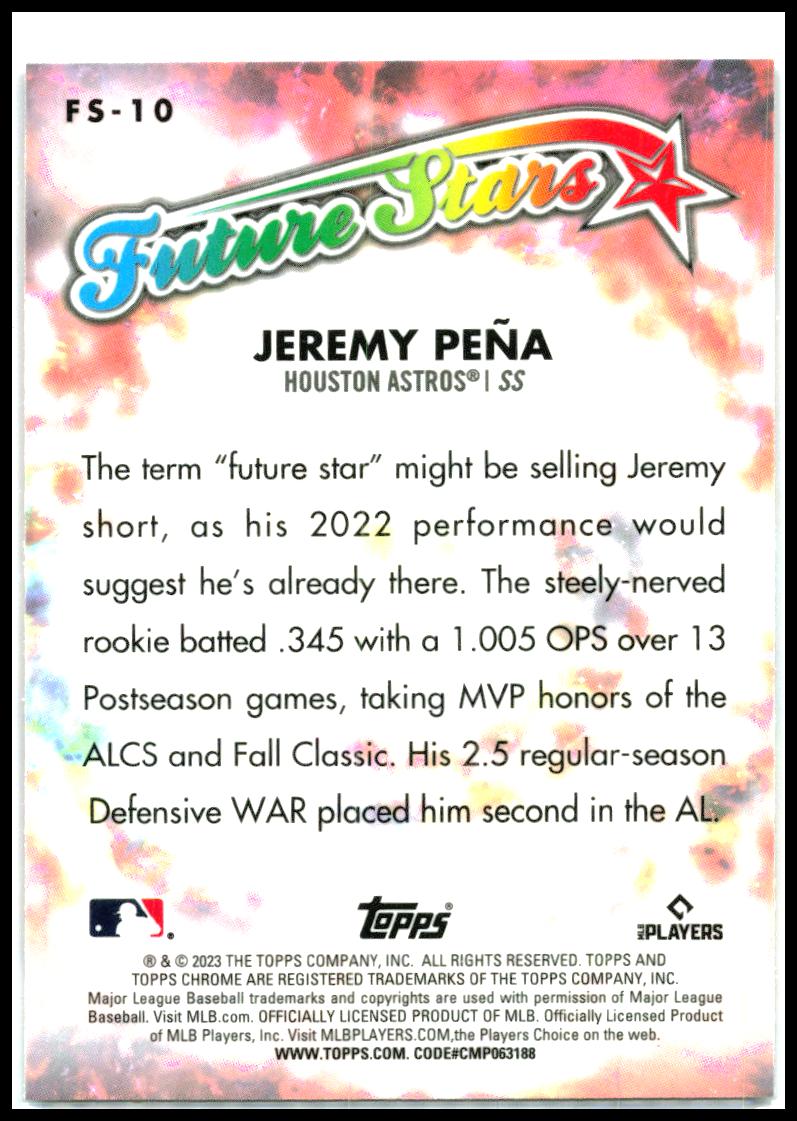 2023 Topps Chrome Future Stars #FS-10 Jeremy Peña Houston Astros