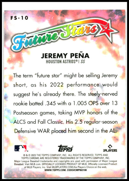 2023 Topps Chrome Future Stars #FS-10 Jeremy Peña Houston Astros
