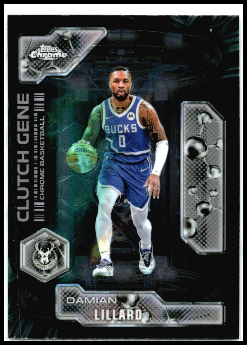 2025-26 Topps Chrome Clutch Gene #CG-5 Damian Lillard Milwaukee Bucks