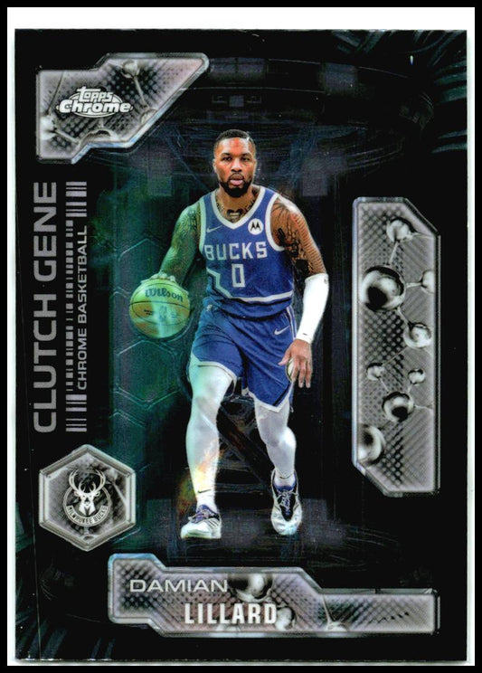 2025-26 Topps Chrome Clutch Gene #CG-5 Damian Lillard Milwaukee Bucks