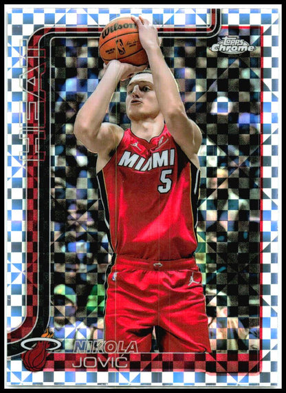2025-26 Topps Chrome X-Fractor #172 Nikola Jović Miami Heat