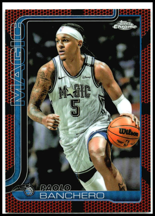 2025-26 Topps Chrome Basketball Refractor #140 Paolo Banchero Orlando Magic