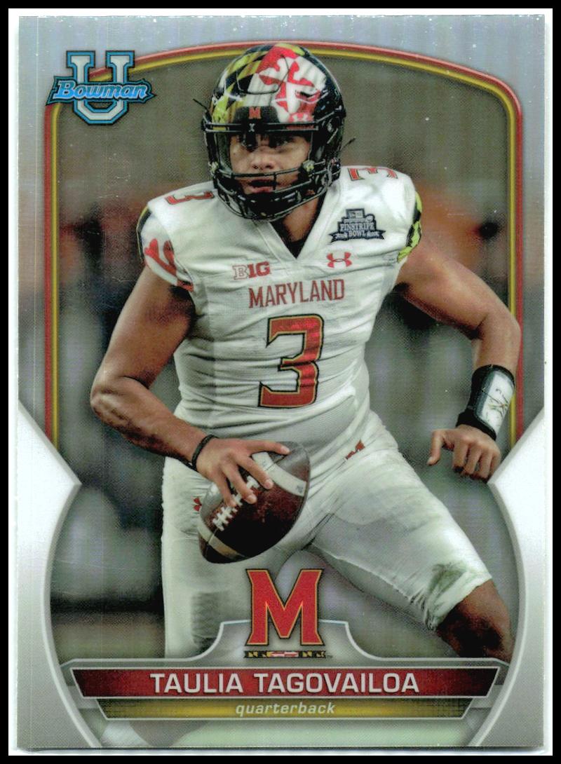 2022 Bowman University Chrome #3 Taulia Tagovailoa Maryland Terrapins