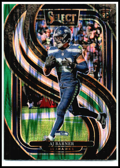 2024 Panini Select Black & Green Prizm Shock #103 AJ Barner Rookie Seattle