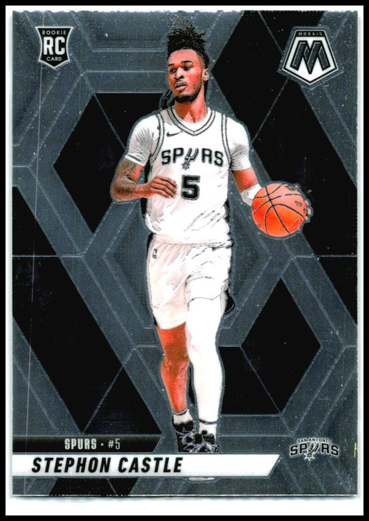 2024-25 Panini Mosaic #236 Stephon Castle Rookie San Antonio Spurs