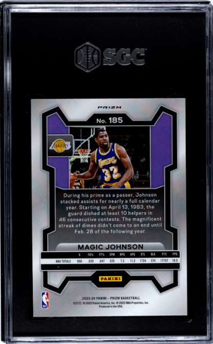 2023-24 Panini Prizm Pink Ice Prizm #185 Magic Johnson