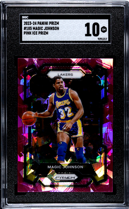 2023-24 Panini Prizm Pink Ice Prizm #185 Magic Johnson