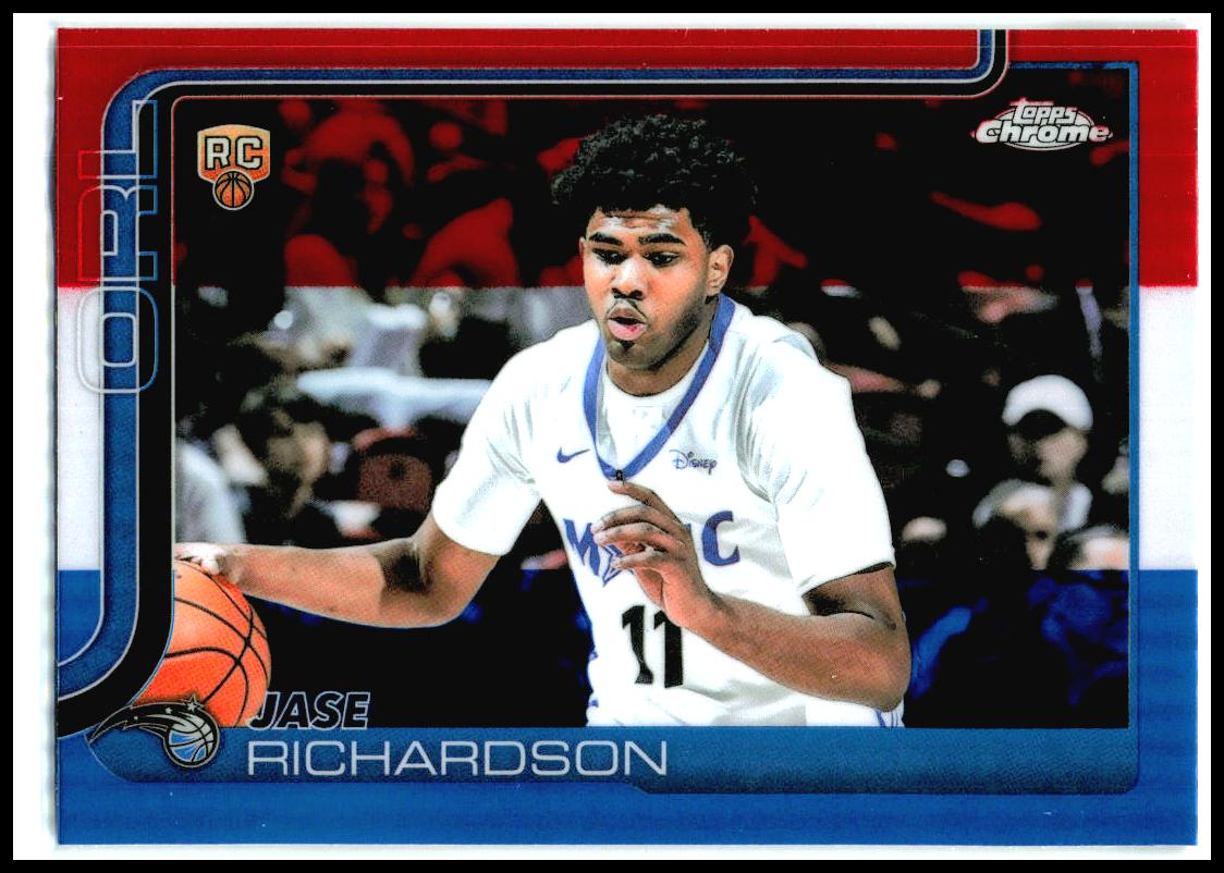 2025-26 Topps Chrome Red White and Blue #275 Jase Richardson Rookie Magic