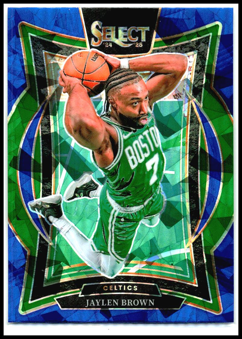 2024-25 Panini Select Blue Cracked Ice Prizm #29 Jaylen Brown Boston Celtics