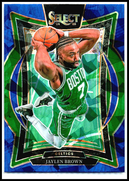 2024-25 Panini Select Blue Cracked Ice Prizm #29 Jaylen Brown Boston Celtics