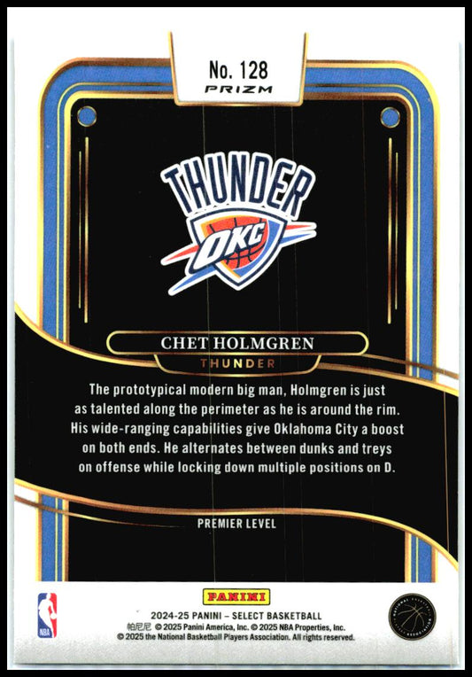 2024-25 Panini Select Blue #128 Chet Holmgren Oklahoma City Thunder