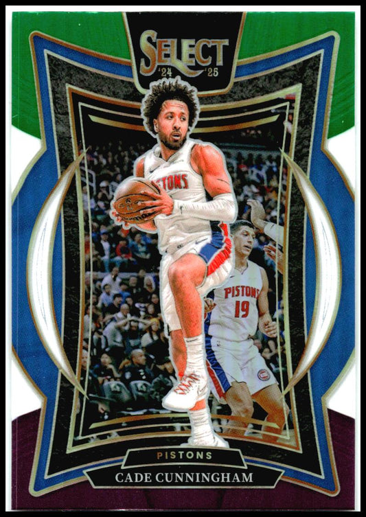 2024-25 Panini Select Green White Purple Prizm #65 Cade Cunningham Detroit