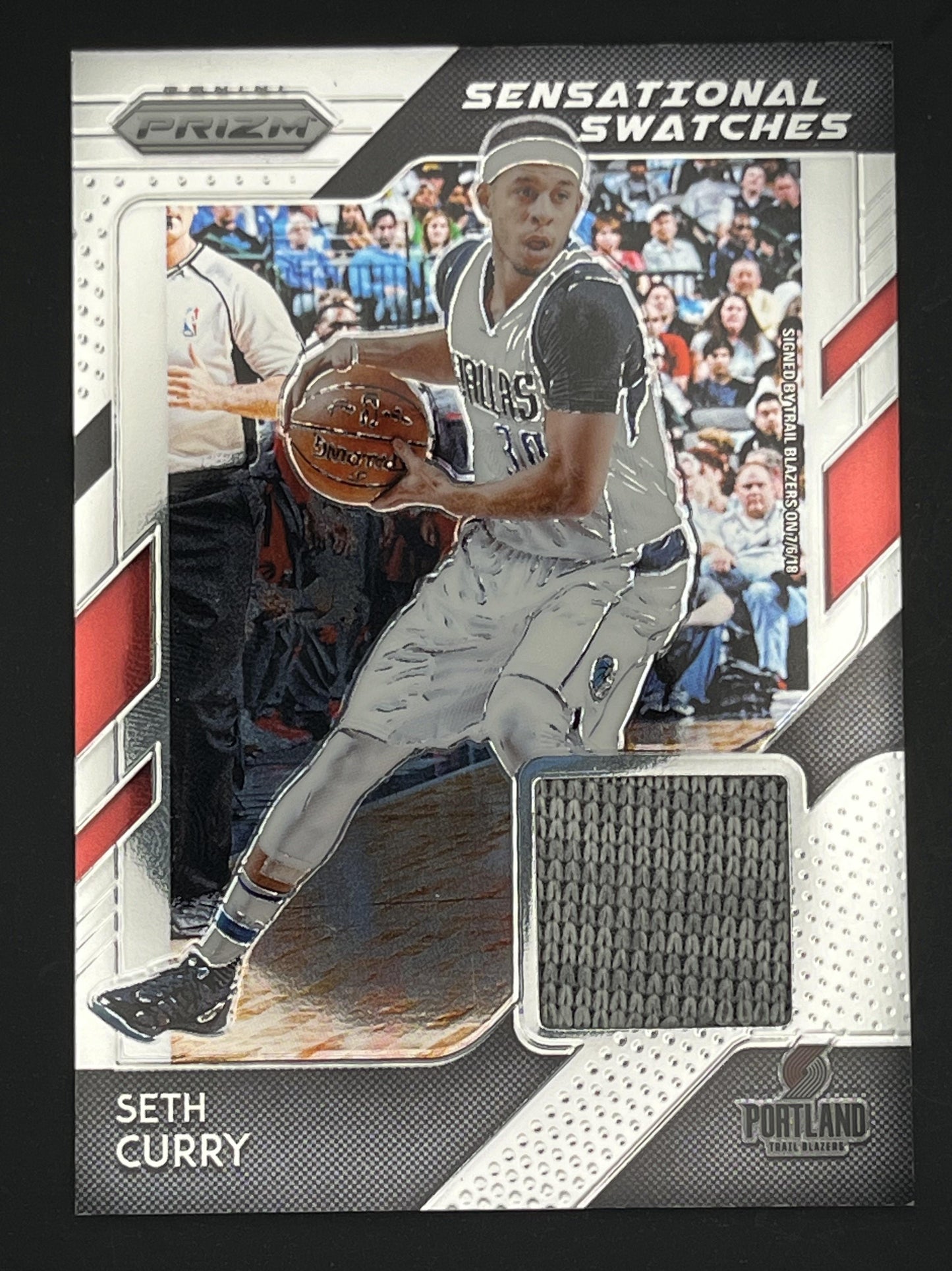 2018-19 Panini Prizm Sensational Swatches #12 Seth Curry Portland Trail Blazers