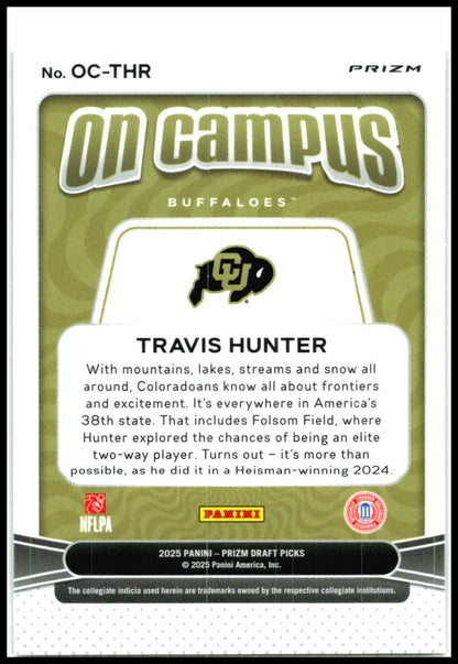 2025 Panini Prizm Draft Picks On Campus #OC-THR Travis Hunter Colorado Buffaloes