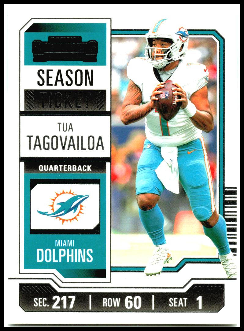 2023 Panini Contenders Game Ticket Red #64 Tua Tagovailoa Miami Dolphins
