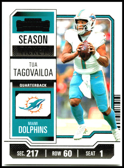 2023 Panini Contenders Game Ticket Red #64 Tua Tagovailoa Miami Dolphins