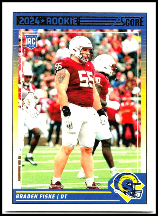 2024 Score #325 Braden Fiske Rookie Los Angeles Rams