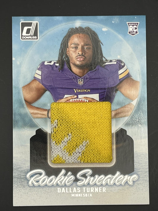2025 Donruss rookie sweaters #RHS-DTU Dallas Turner Viking