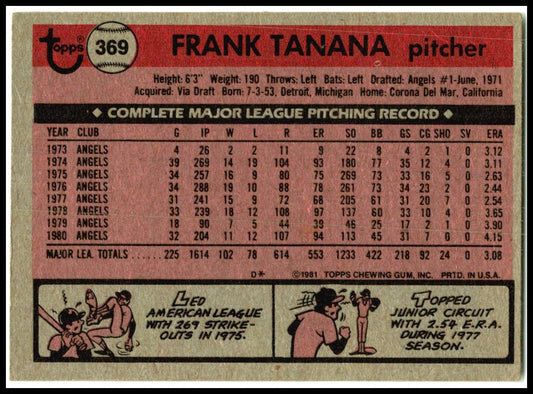 1981 Topps #369 Frank Tanana California Angels