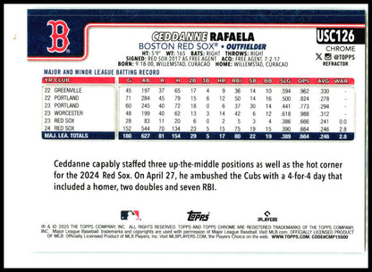 2025 Topps Chrome Refractor #1USC126 Ceddanne Rafaela Boston Red Sox