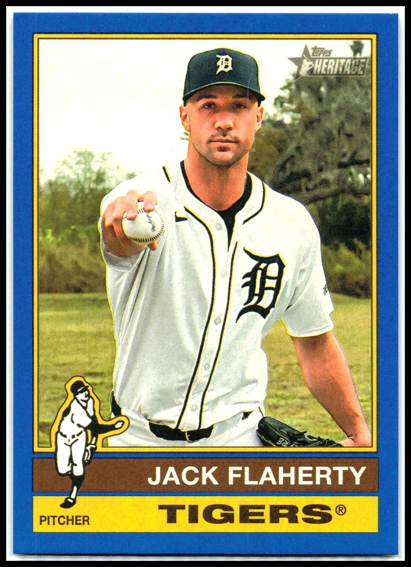2025 Topps Heritage Dark Blue Border #661 Jack Flaherty Detroit Tigers